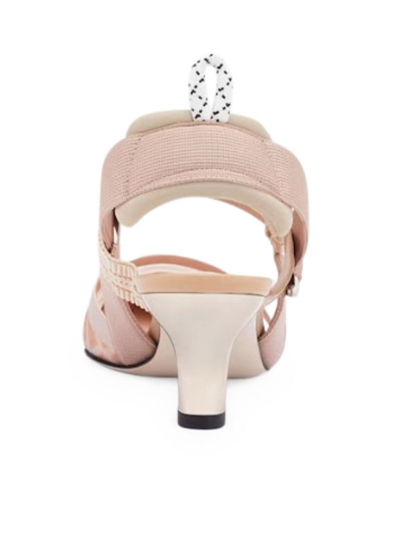 SLINGBACK COLIBRì INPELLE E MESH CON TACCO MEDIO