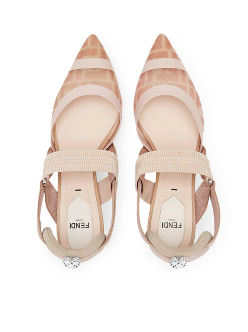 SLINGBACK COLIBRì INPELLE E MESH CON TACCO MEDIO