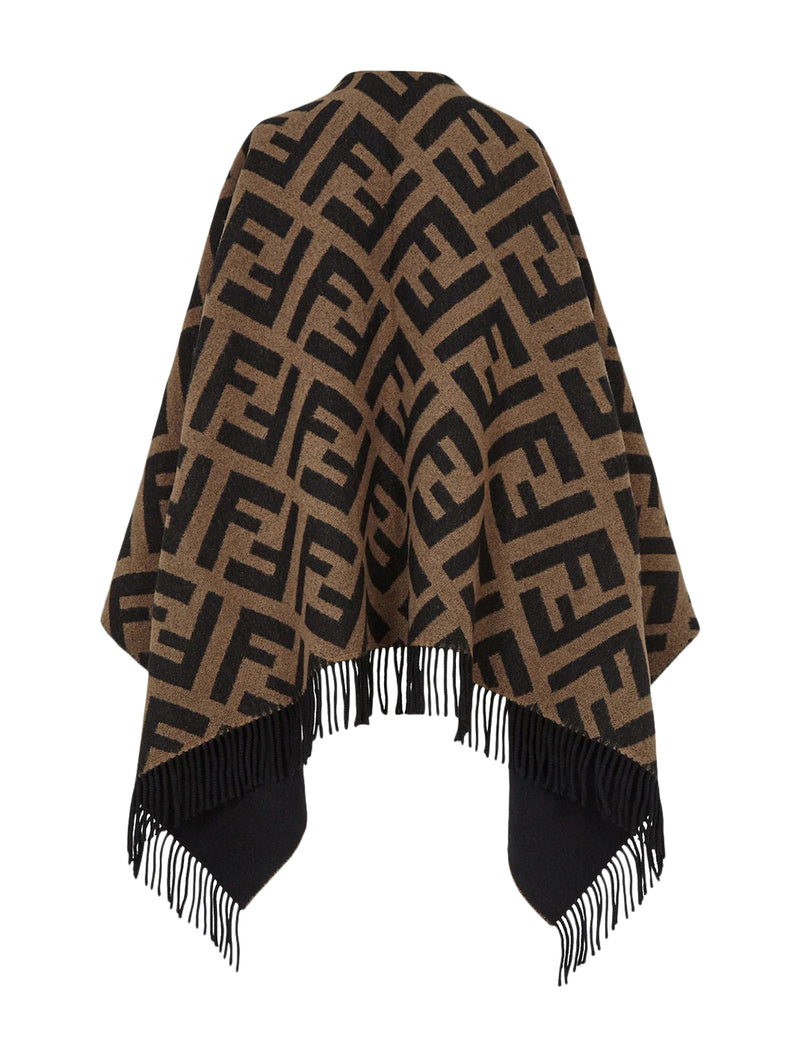 Poncho in cashmere e lana multicolor