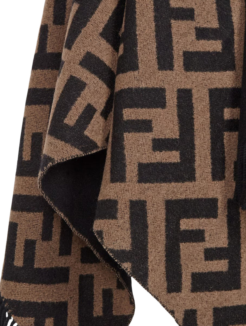 Poncho in cashmere e lana multicolor