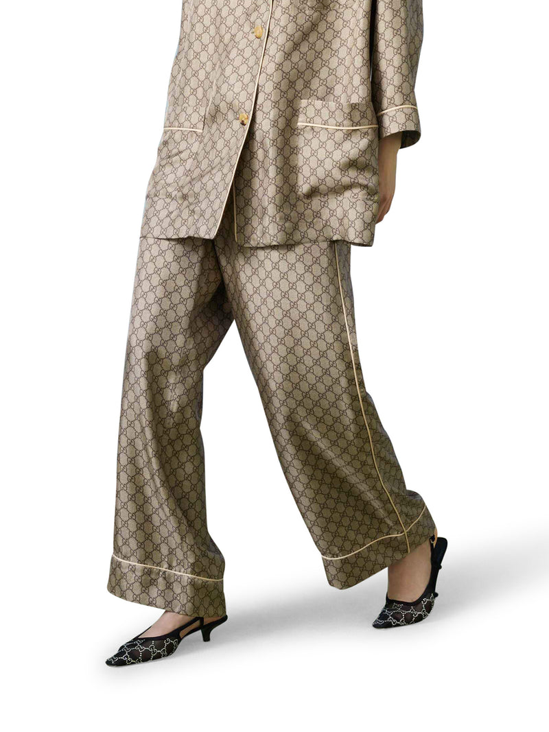 PANTALONE IN SETA GG SUPREME