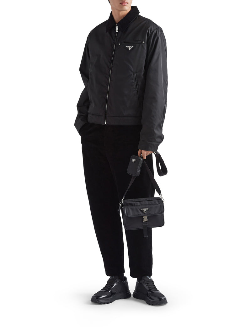 BORSA A TRACOLLA IN RE-NYLON E SAFFIANO