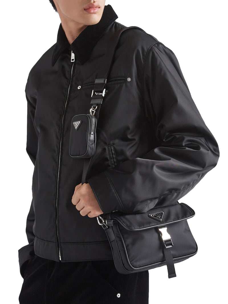 BORSA A TRACOLLA IN RE-NYLON E SAFFIANO