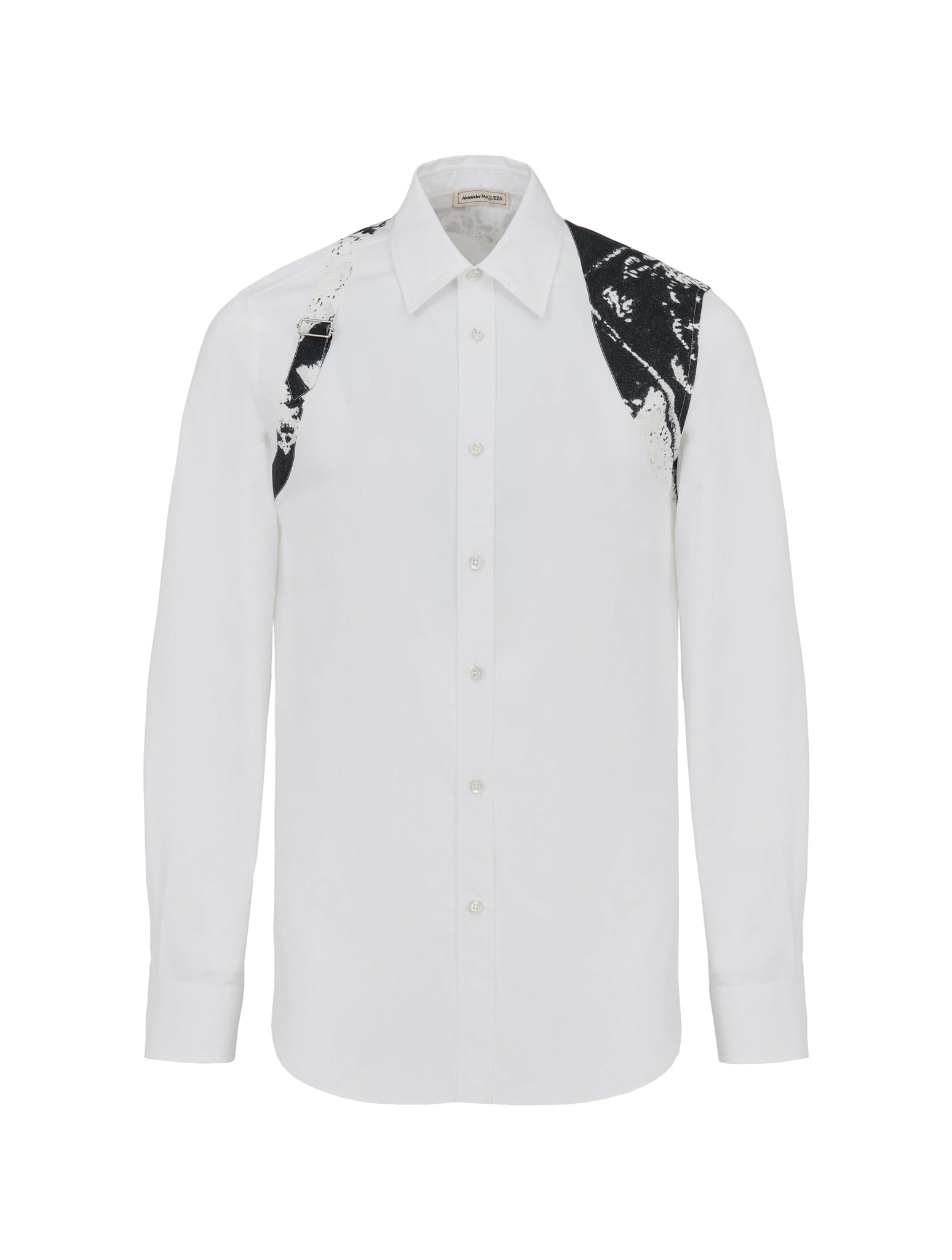 Camicia con imbracatura pieghevole da uomo in bianco ottico