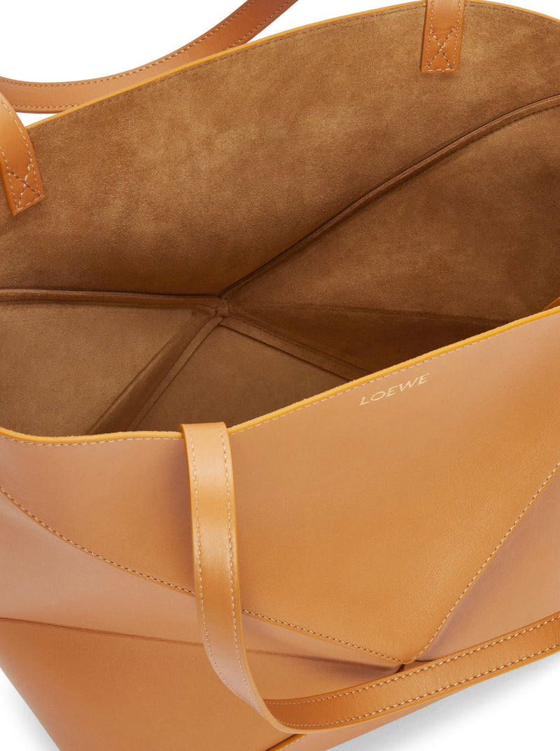 BORSA PUZZLE FOLD TOTE IN PELLE DI VITELLO LUCIDA