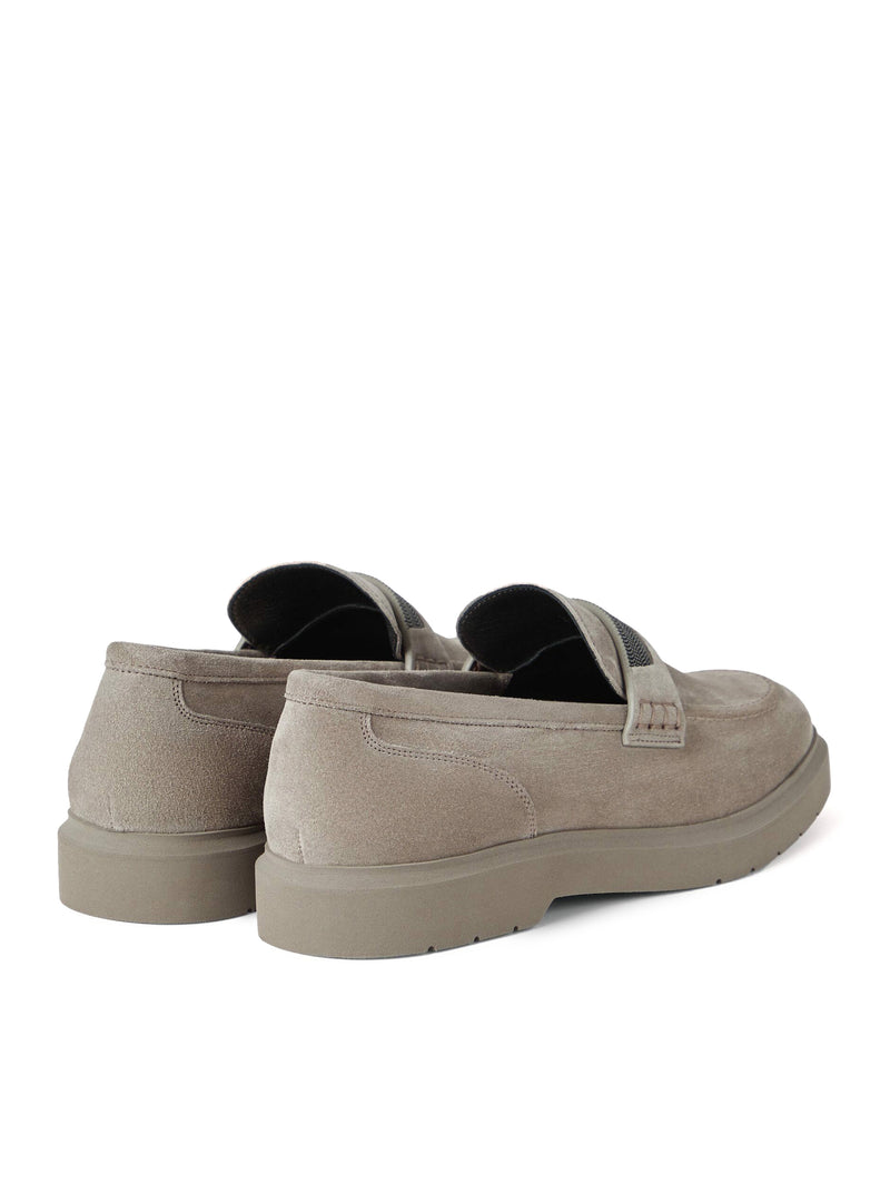 MOCASSINI PENNY IN CAMOSCIO CON MONILE APPLICATO