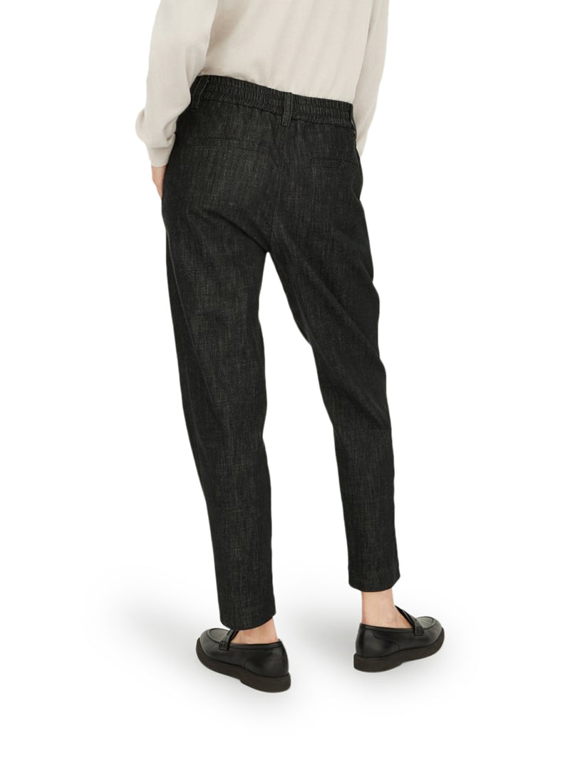Pantalone Baggy in denim Dark Polished con Shiny Loop Details