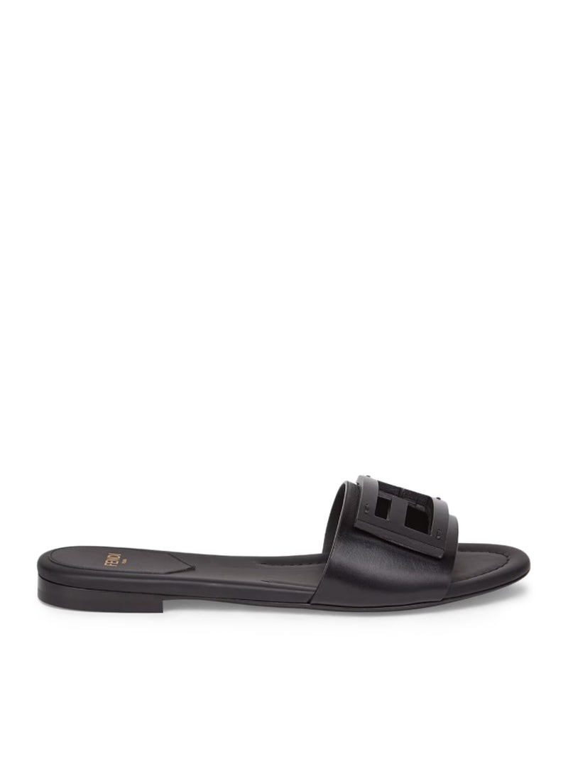 Baguette Slide in pelle nera