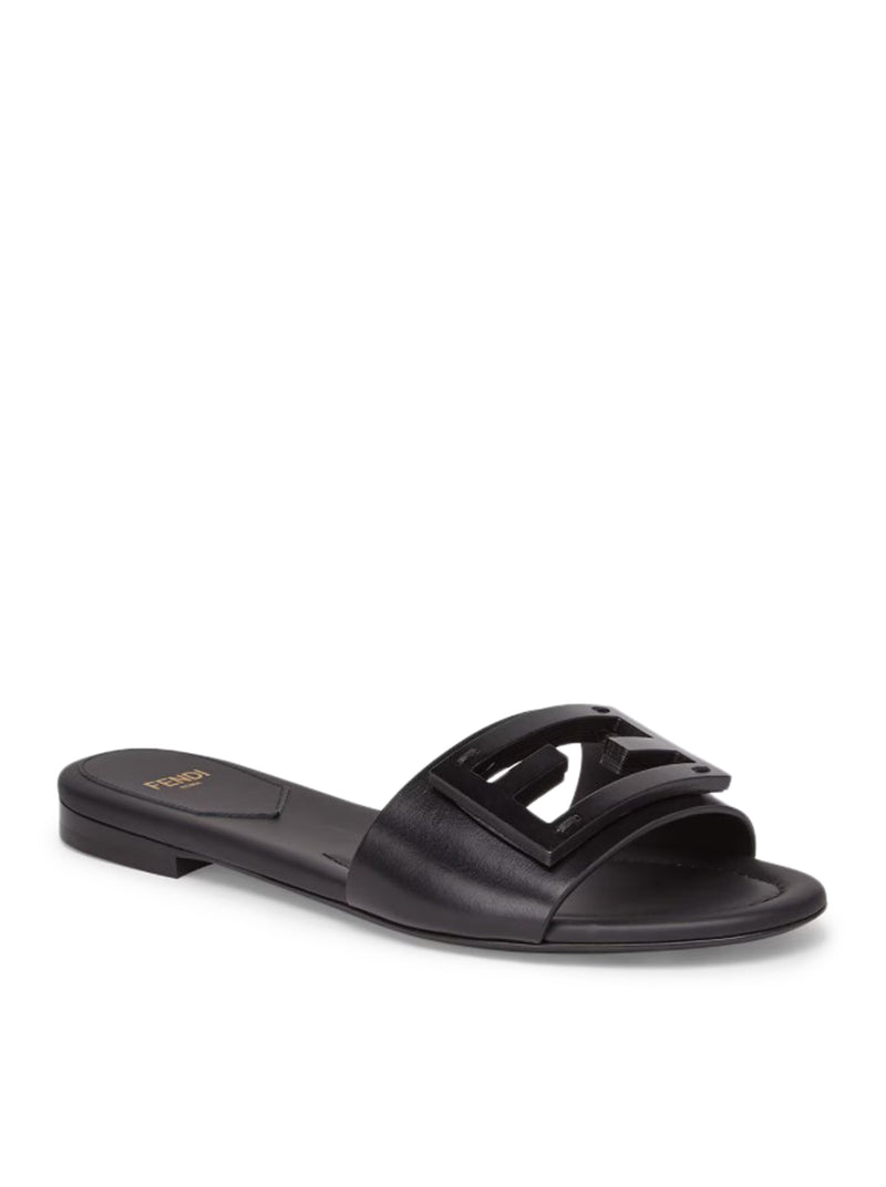 Baguette Slide in pelle nera