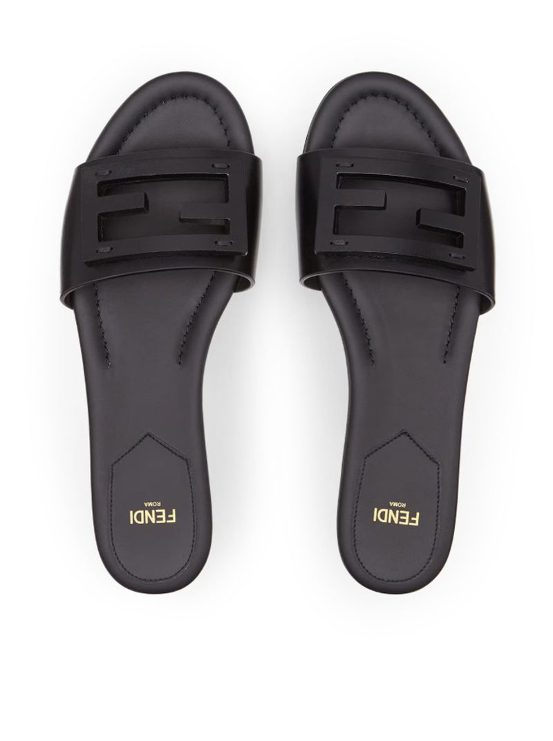 Baguette Slide in pelle nera