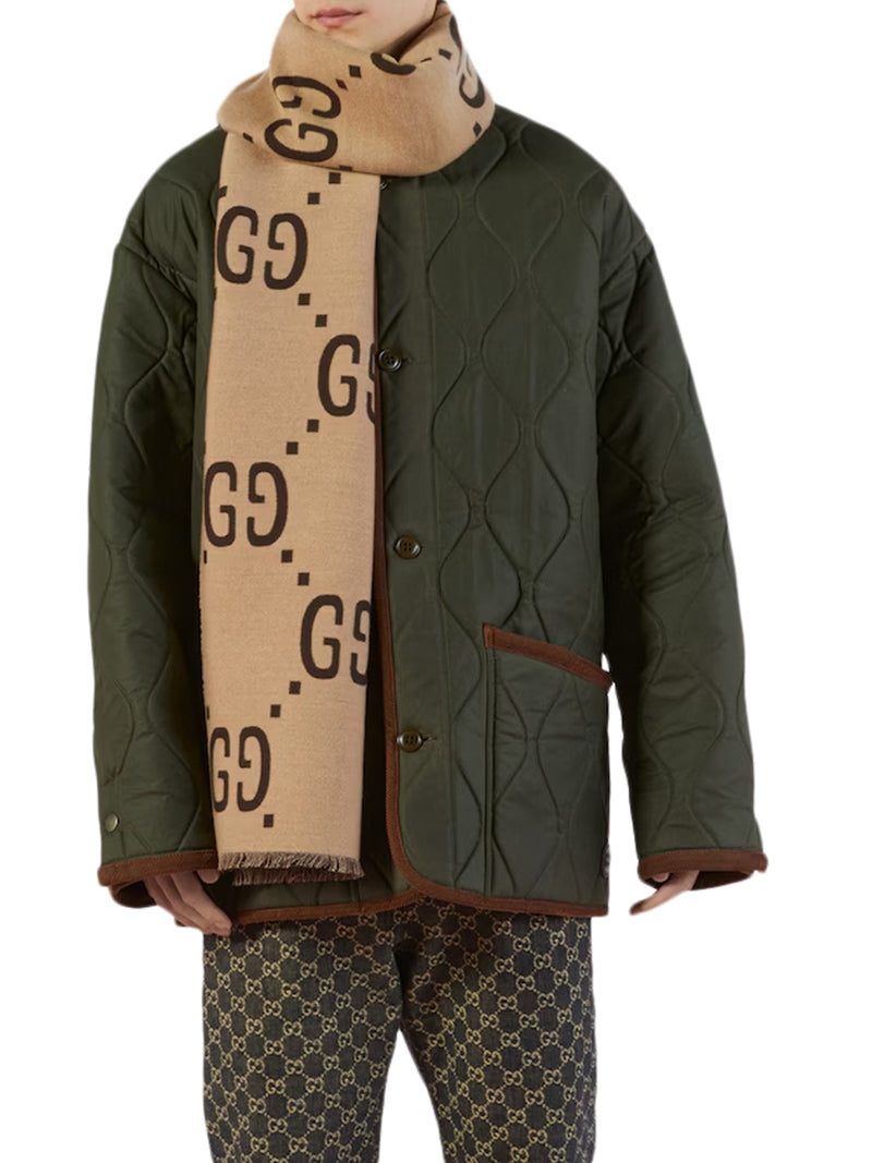 SCIARPA IN LANA E SETA CON MOTIVIO GG JACQUARD