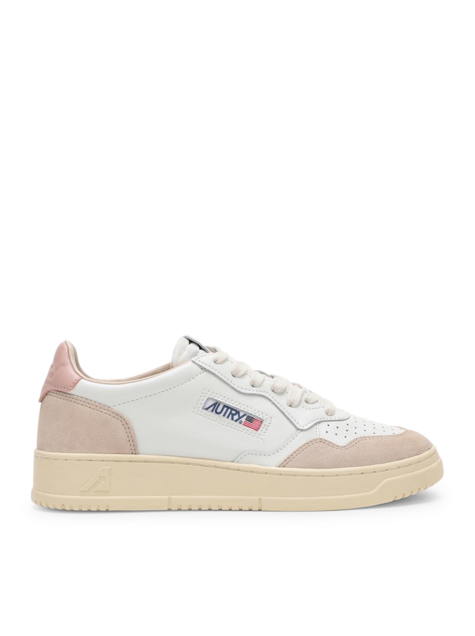 SNEAKERS MEDALIST LOW IN PELLE BIANCA E POWDER E SUEDE BEIGE
