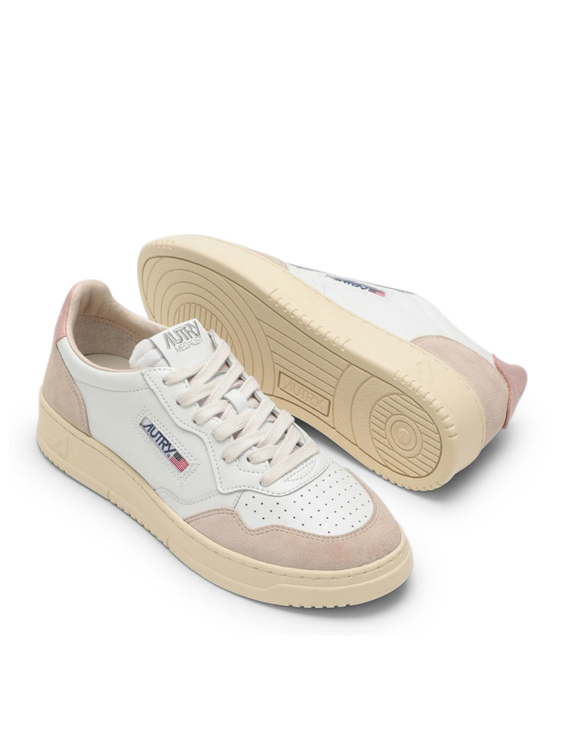 SNEAKERS MEDALIST LOW IN PELLE BIANCA E POWDER E SUEDE BEIGE