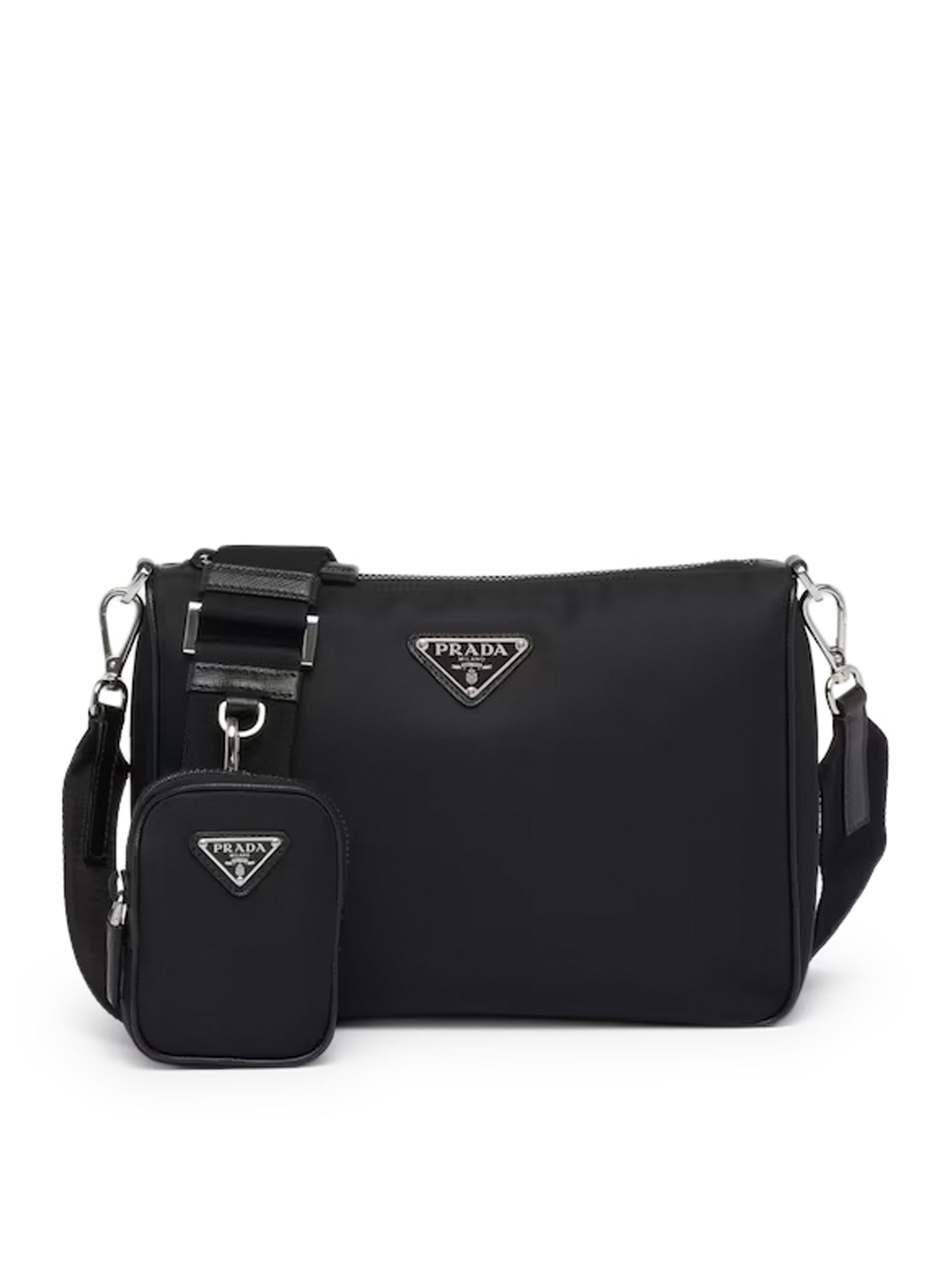 BORSA A TRACOLLA IN RE-NYLON E SAFFIANO