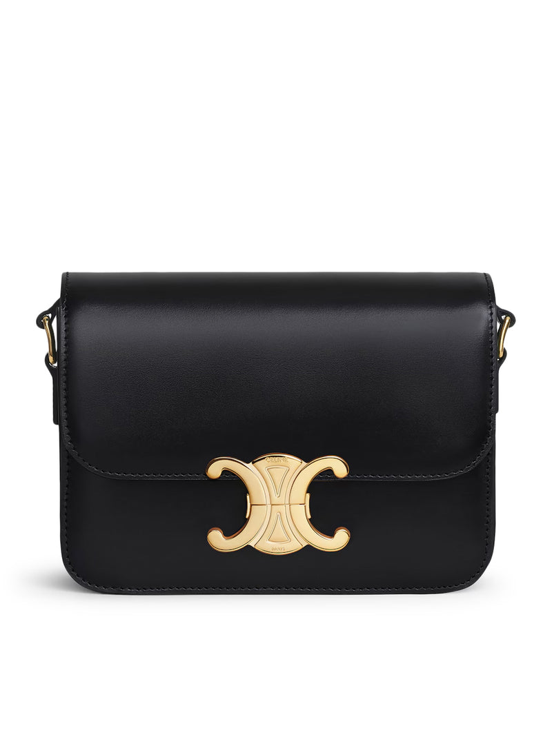 BORSA TEEN TRIOMPHE IN PELLE DI VITELLO LUCIDA SCHWARZ