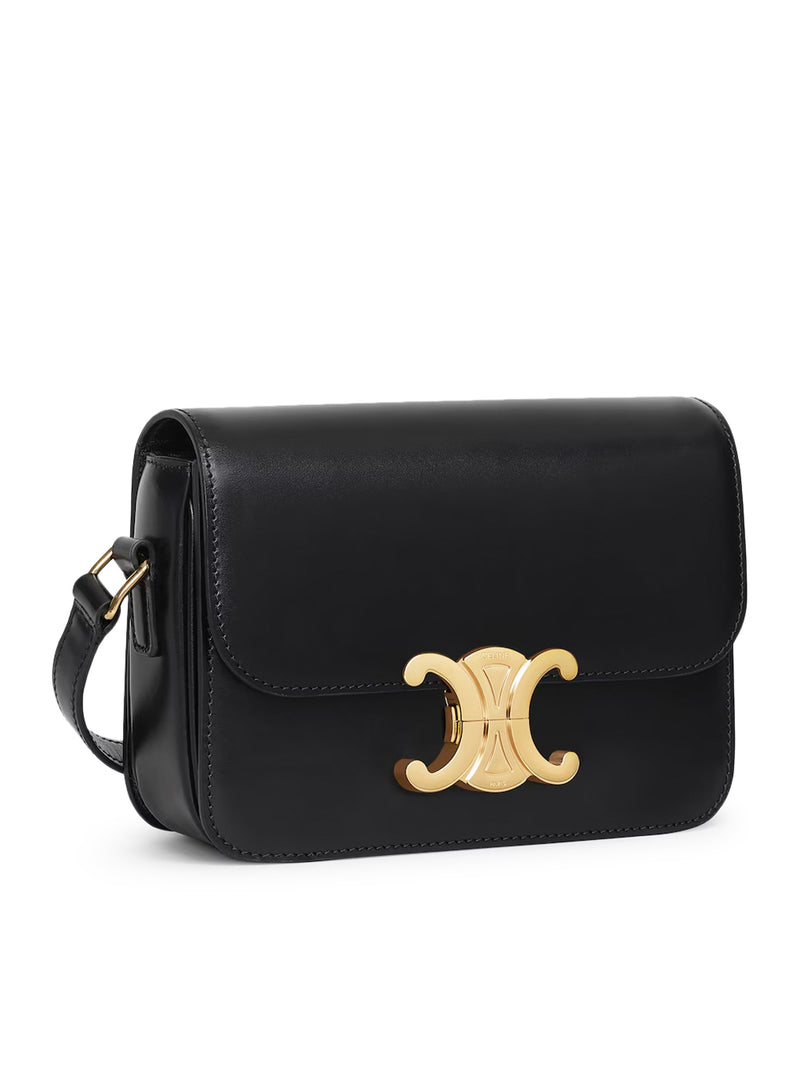 BORSA TEEN TRIOMPHE IN PELLE DI VITELLO LUCIDA SCHWARZ