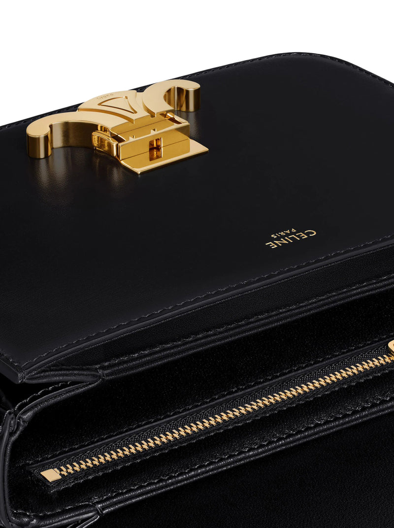 BORSA TEEN TRIOMPHE IN PELLE DI VITELLO LUCIDA SCHWARZ