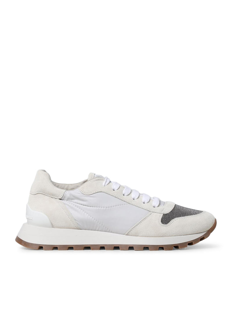 RUNNER IN CAMOSCIO E TESSUTO TECHNO CON "PRECIOUS TOE"