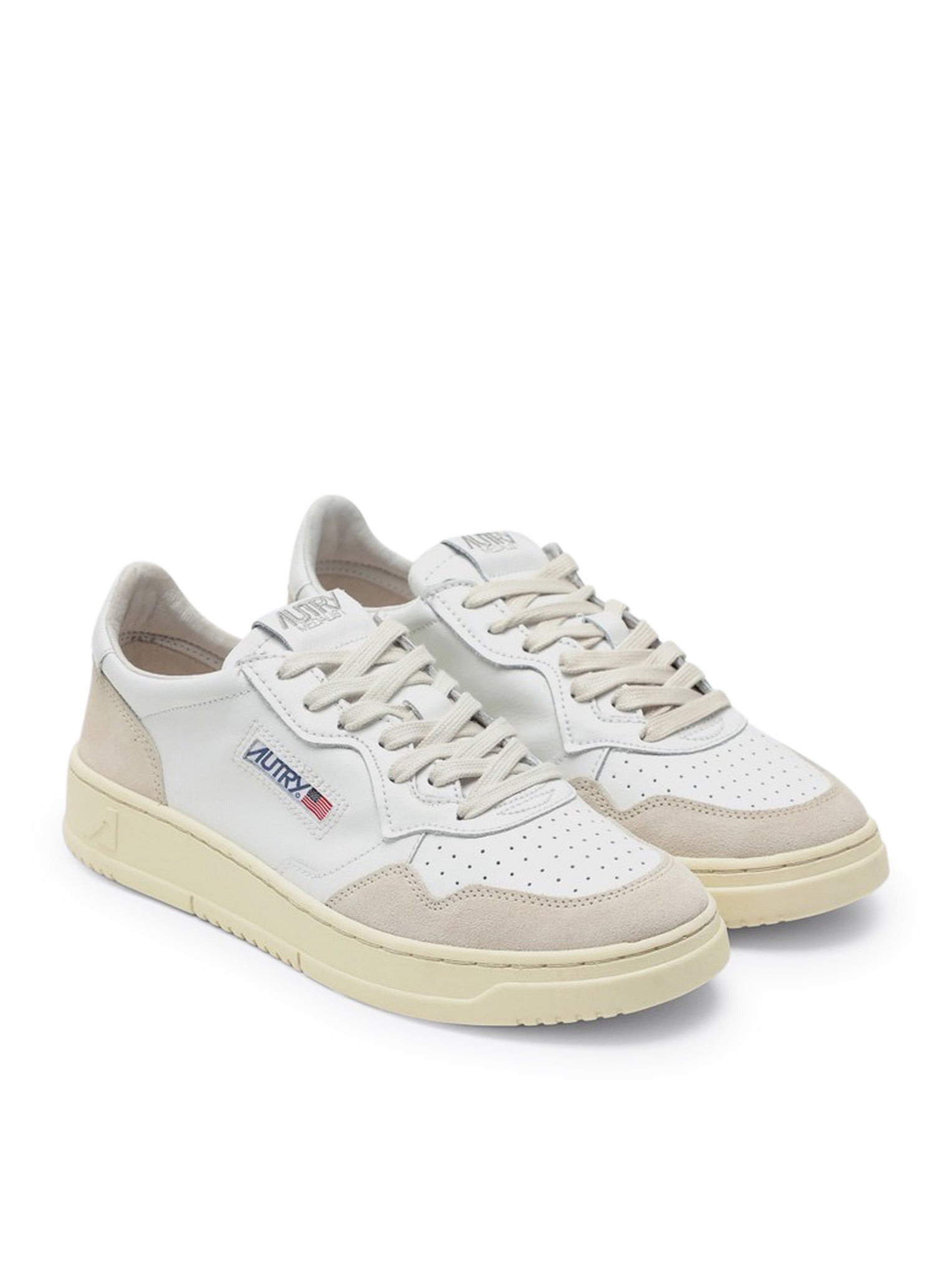 SNEAKERS MEDALIST LOW IN PELLE E SUEDE BIANCO