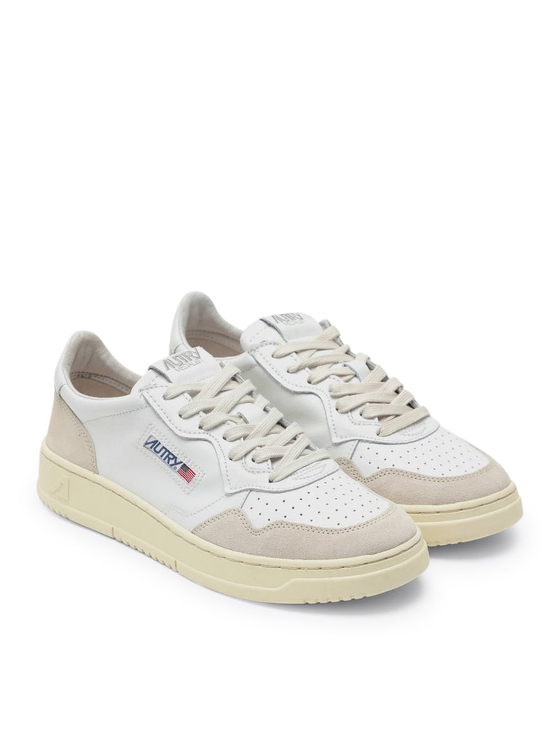 SNEAKERS MEDALIST LOW IN PELLE E SUEDE BIANCO