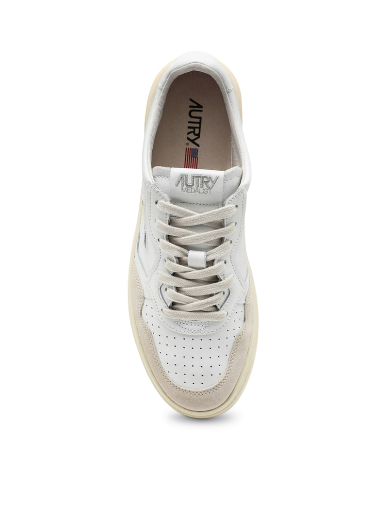 SNEAKERS MEDALIST LOW IN PELLE E SUEDE BIANCO