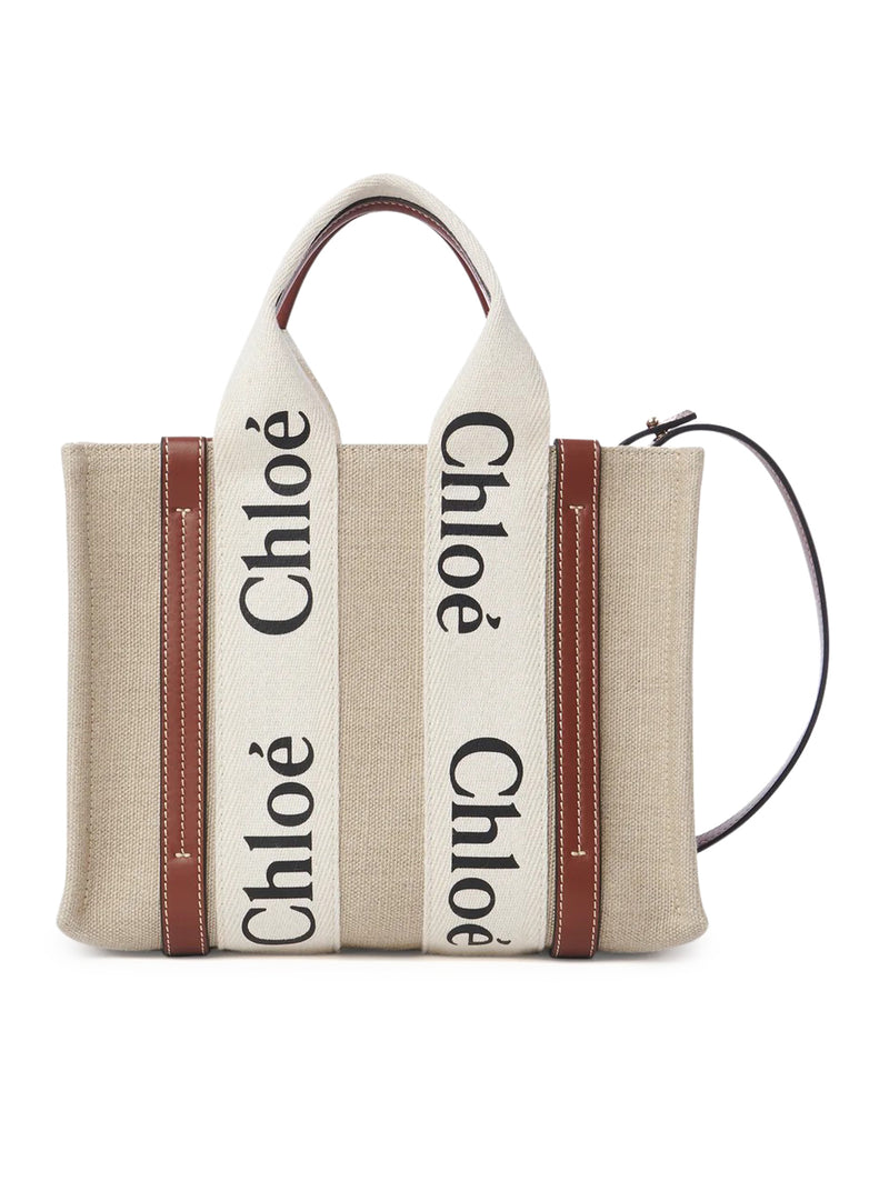 TOTE BAG PICCOLA WOODY IN LINO