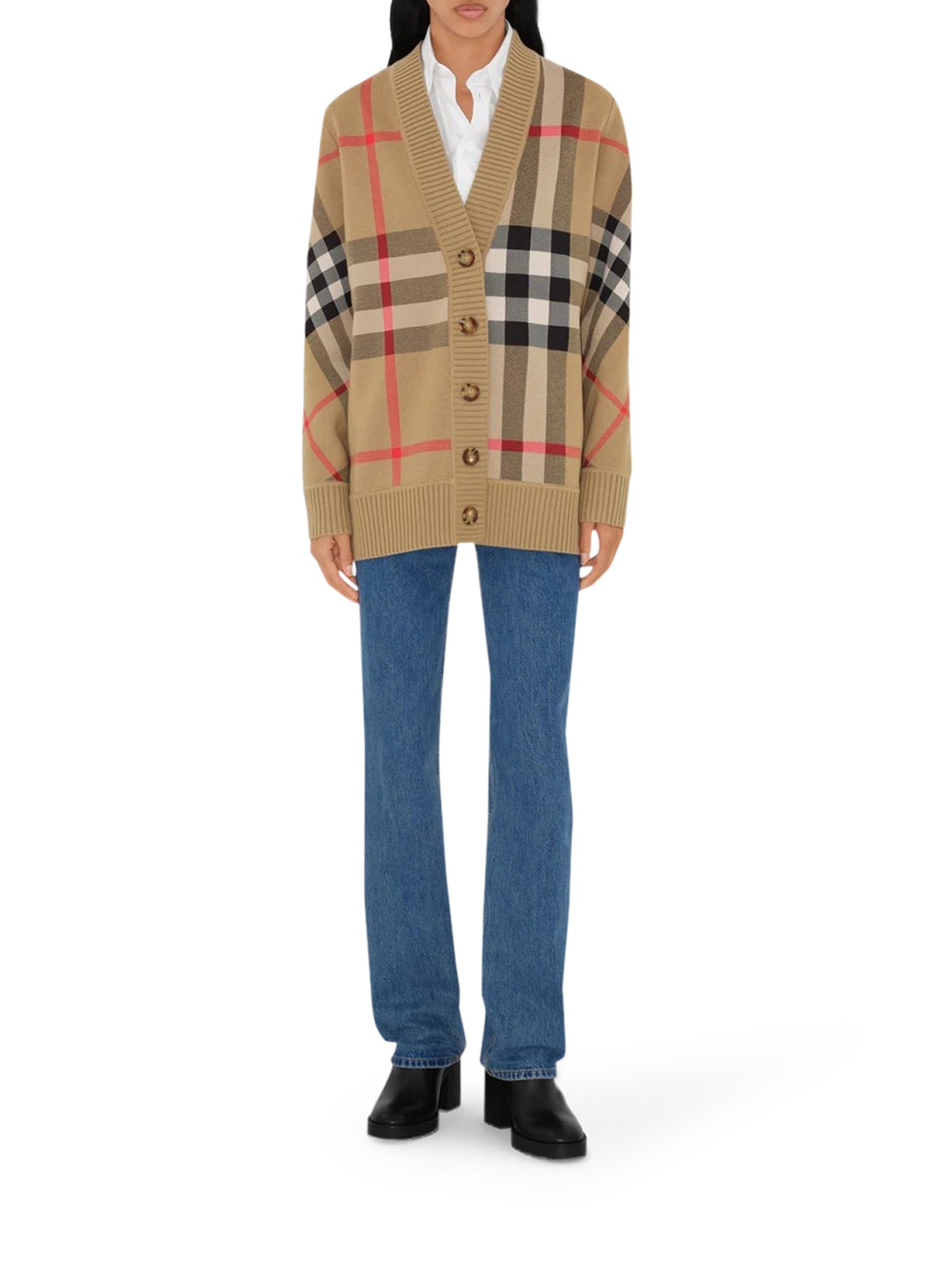 CARDIGAN IN MISTO LANA CHECK