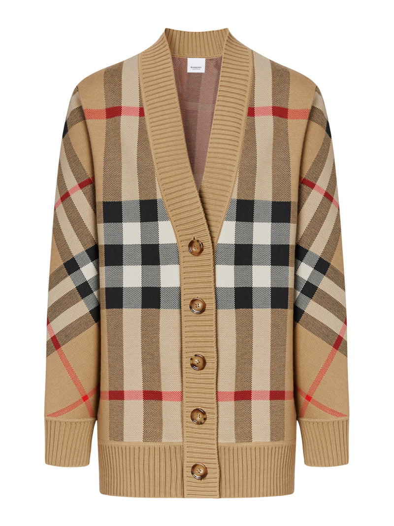 CARDIGAN IN MISTO LANA CHECK