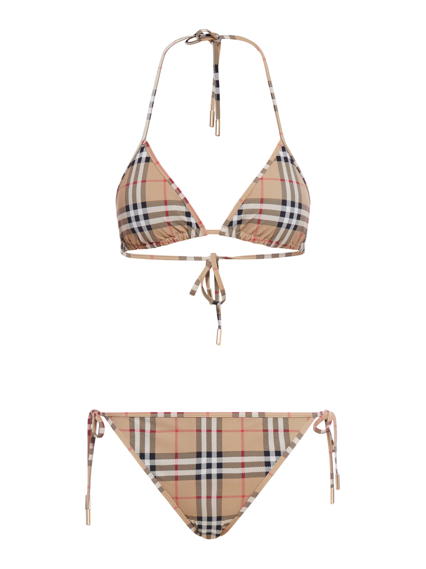 BIKINI A TRIANGOLO CON MOTIVO VINTAGE CHECK