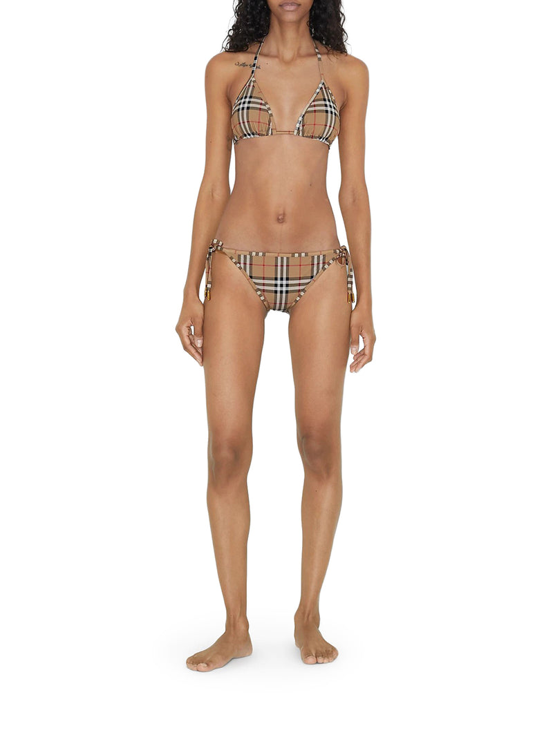 BIKINI A TRIANGOLO CON MOTIVO VINTAGE CHECK