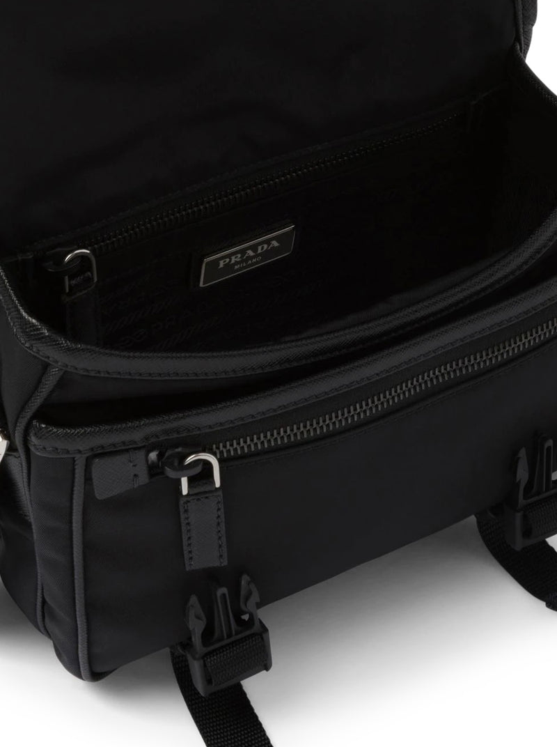 BORSA A TRACOLLA IN RE-NYLON E SAFFIANO
