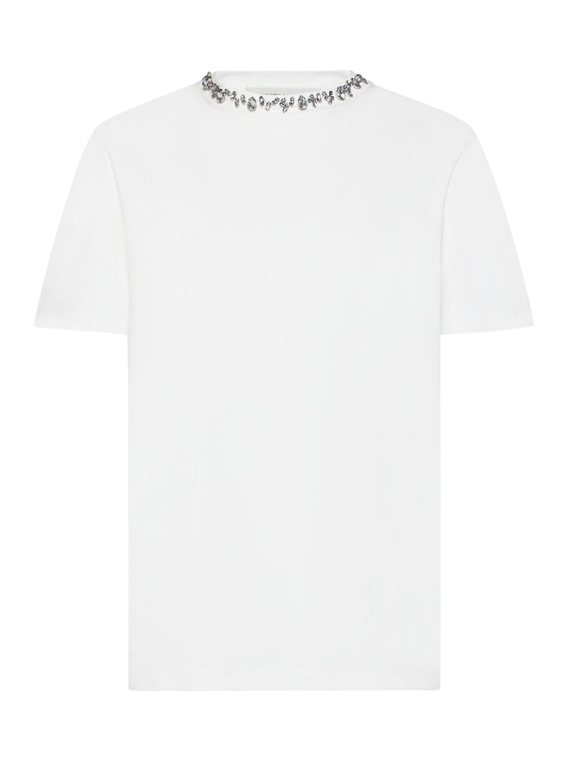 T-SHIRT IN COTONE CON CRISTALLI CABOSHON