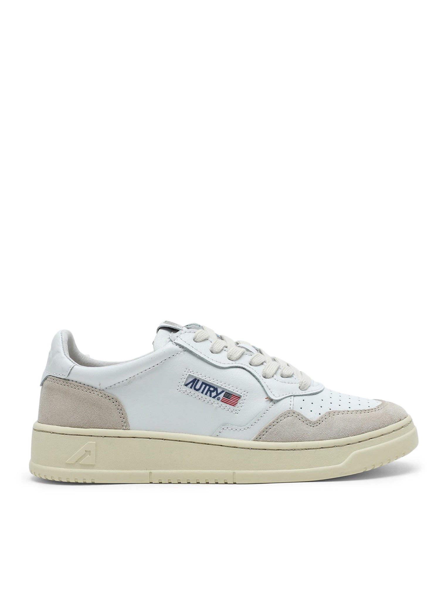 SNEAKERS MEDALIST LOW IN PELLE BIANCA E SUEDE BEIGE