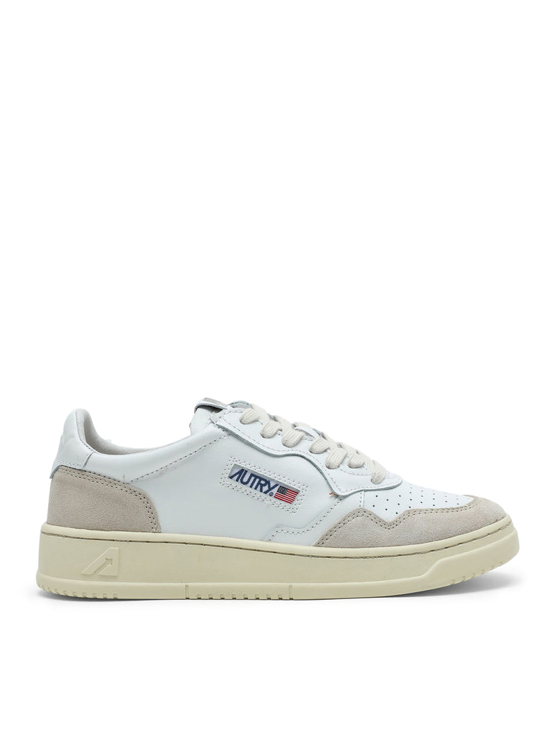 SNEAKERS MEDALIST LOW IN PELLE BIANCA E SUEDE BEIGE