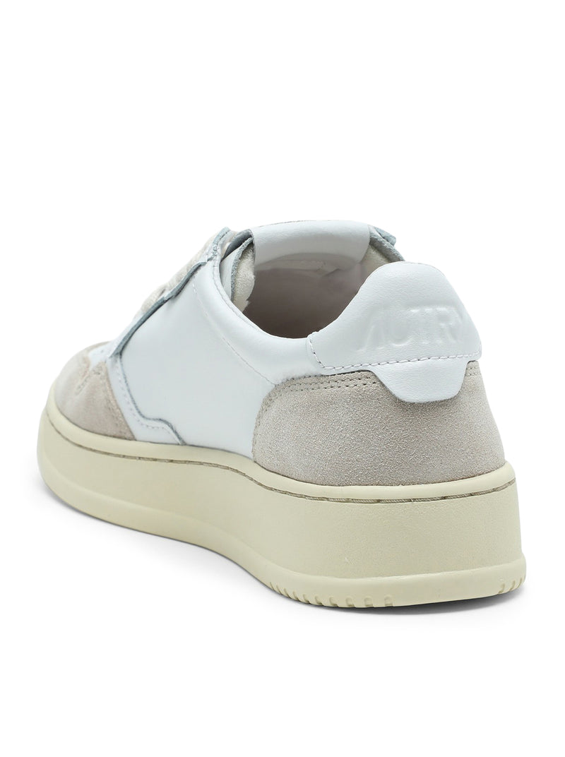 SNEAKERS MEDALIST LOW IN PELLE BIANCA E SUEDE BEIGE