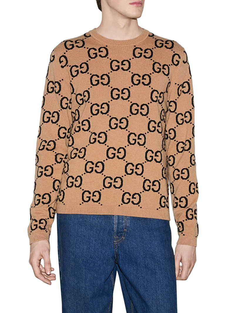 Maglione in jacquard di lana GG