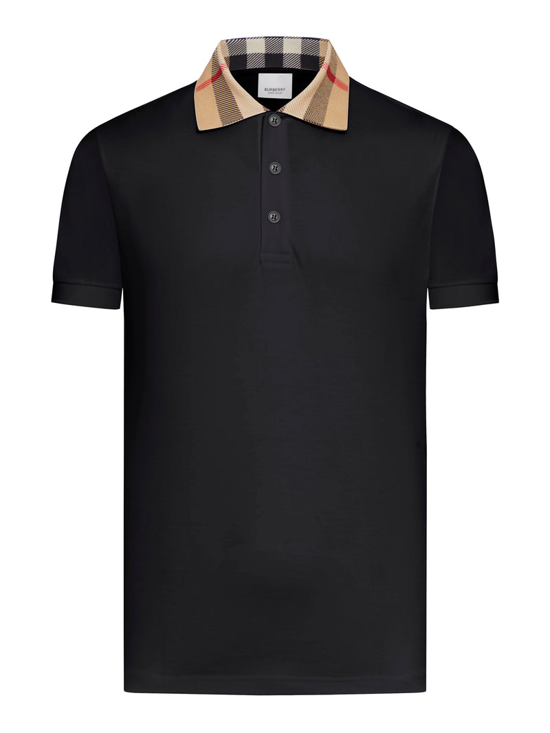 POLO IN COTONE PIQUÉ CON COLLETTO BURBERRY CHECK