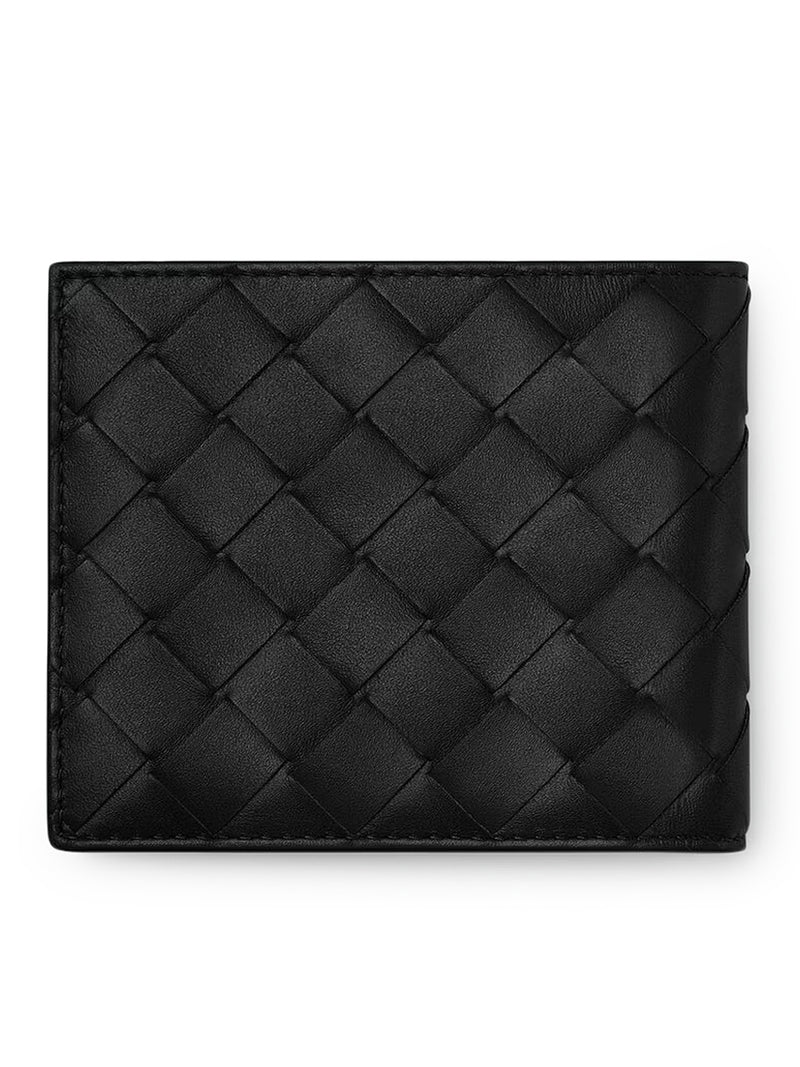 PORTAFOGLIO INTRECCIATO BIFOLD IN PELLE