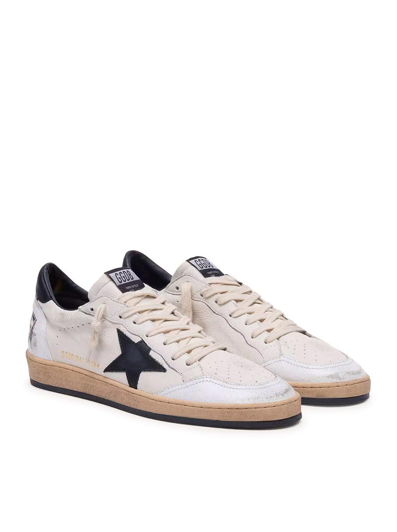 SNEAKERS BALL-STAR IN NAPPA BIANCA CON STELLA NERA