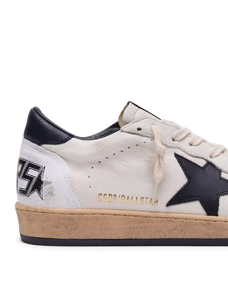 SNEAKERS BALL-STAR IN NAPPA BIANCA CON STELLA NERA