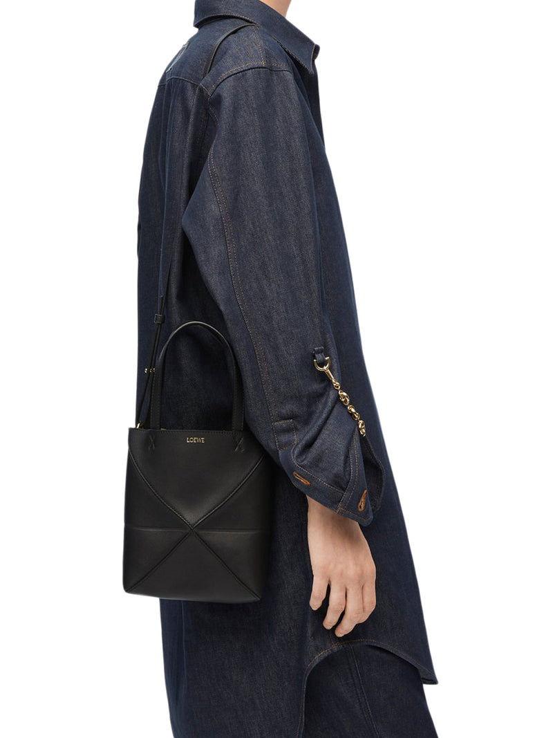 BORSA TOTE PUZZLE FOLD IN PELLE DI VITELLO LUCIDA