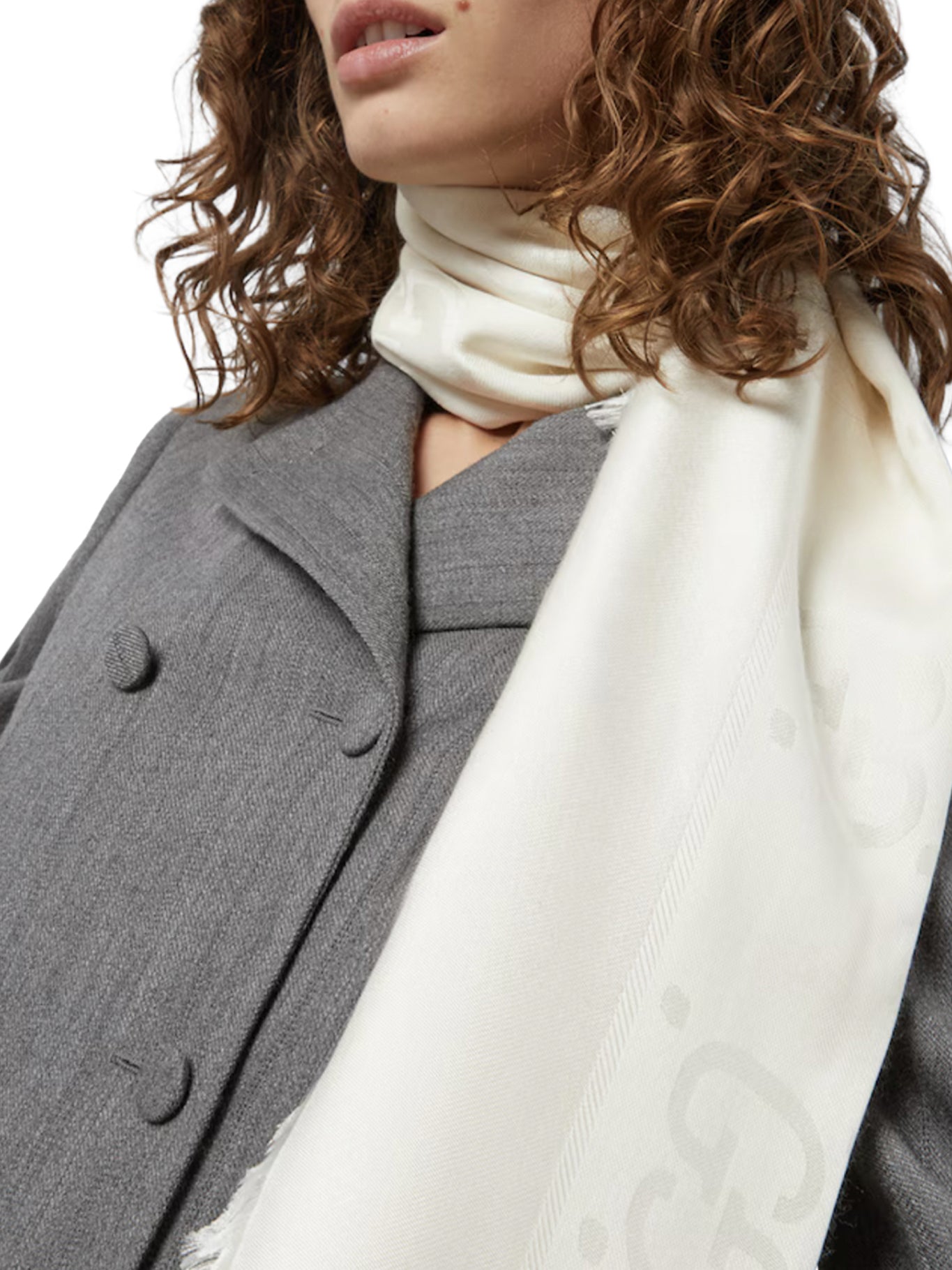 SCIALLE IN LANA E SETA JACQUARD CON MOTIVO GG