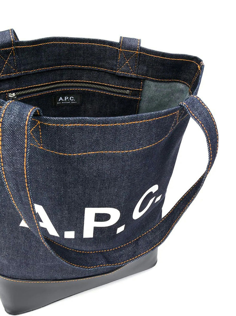 BORSA A SPALLA AXEL IN DENIM CON INSERTI IN PELLE