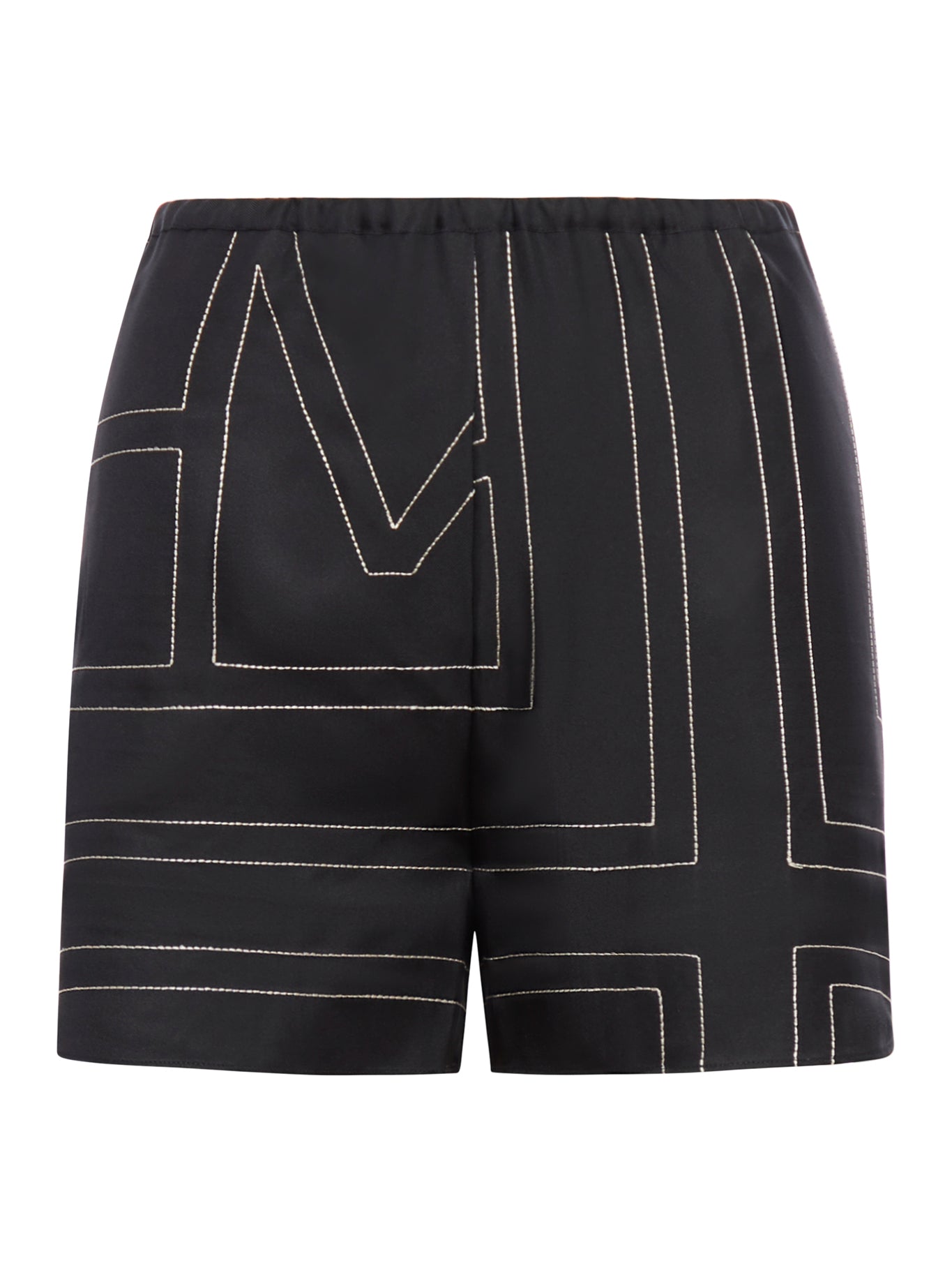 SHORTS PIGIAMA IN SETA CON MONOGRAMMA