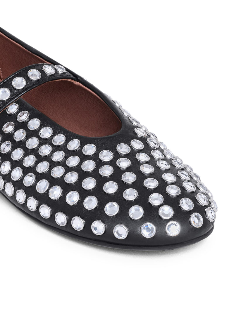 BALLERINE IN PELLE DI AGNELLO CON STRASS