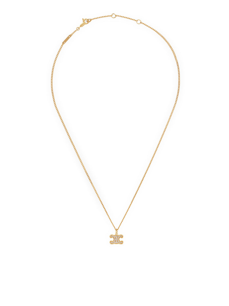 COLLANA TRIOMPHE CON STRASS IN OTTONE FINITURA ORO E CRISTALLI