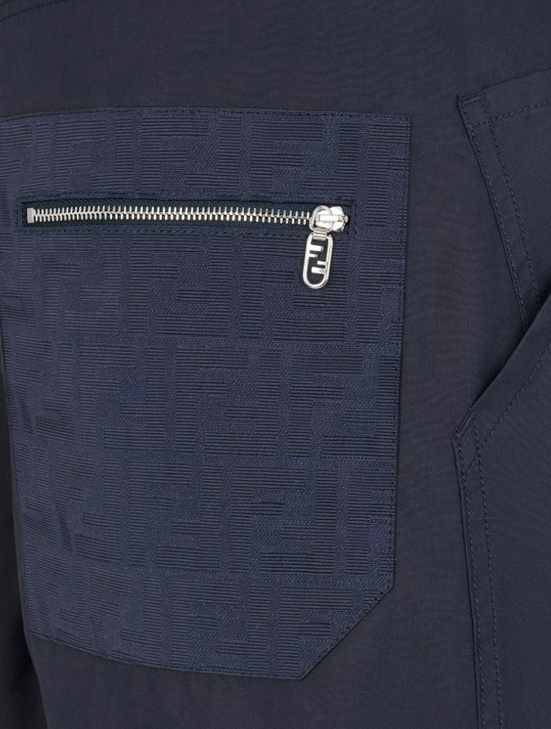 Pantaloni corti in cotone tecnico FF blu