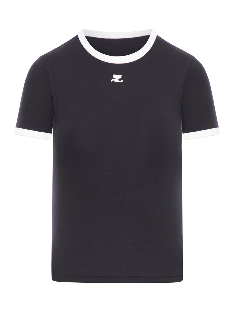 TISHIRT IN COTONE CON PROFILI A CONTRASTO
