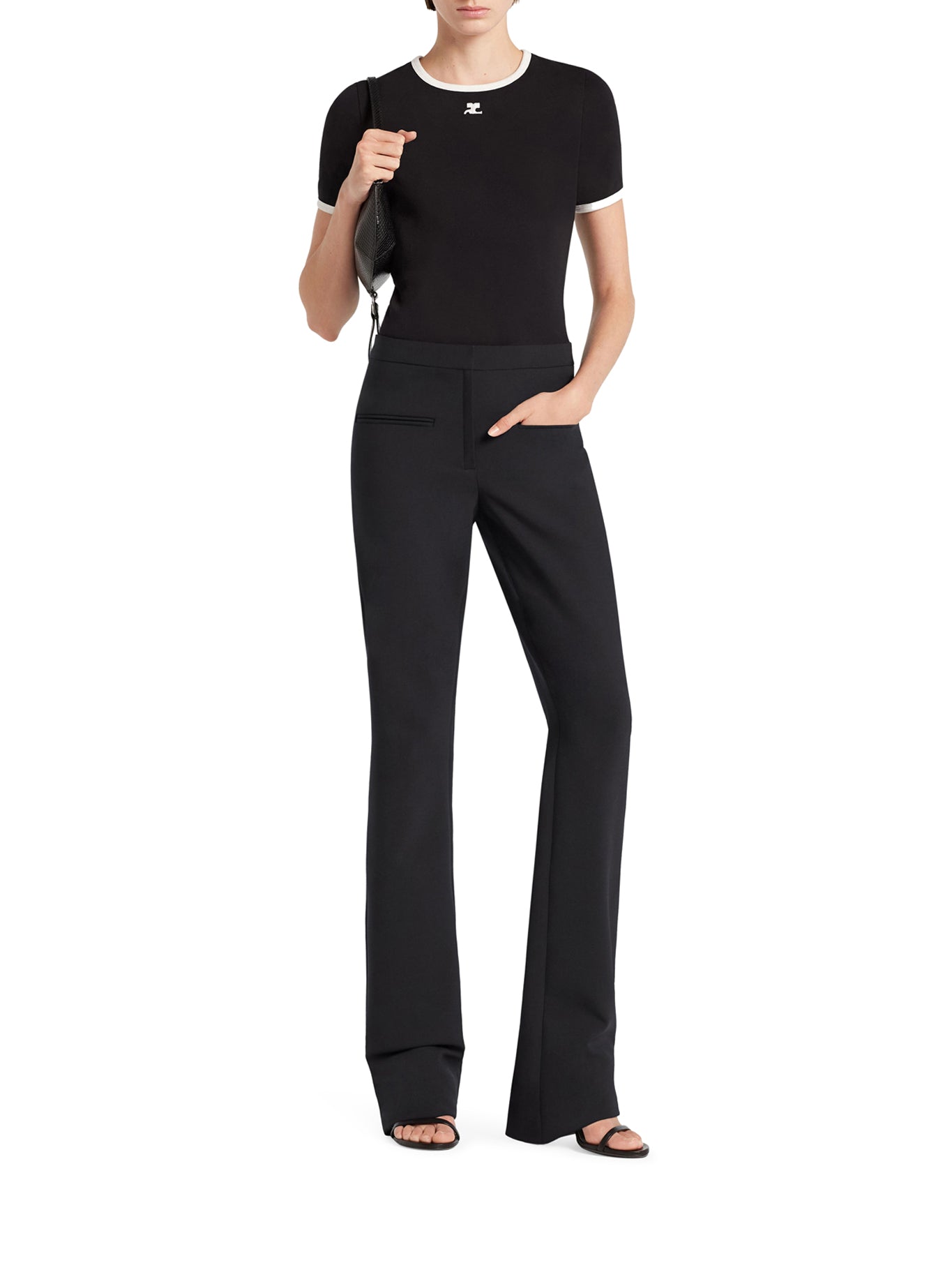 TISHIRT IN COTONE CON PROFILI A CONTRASTO