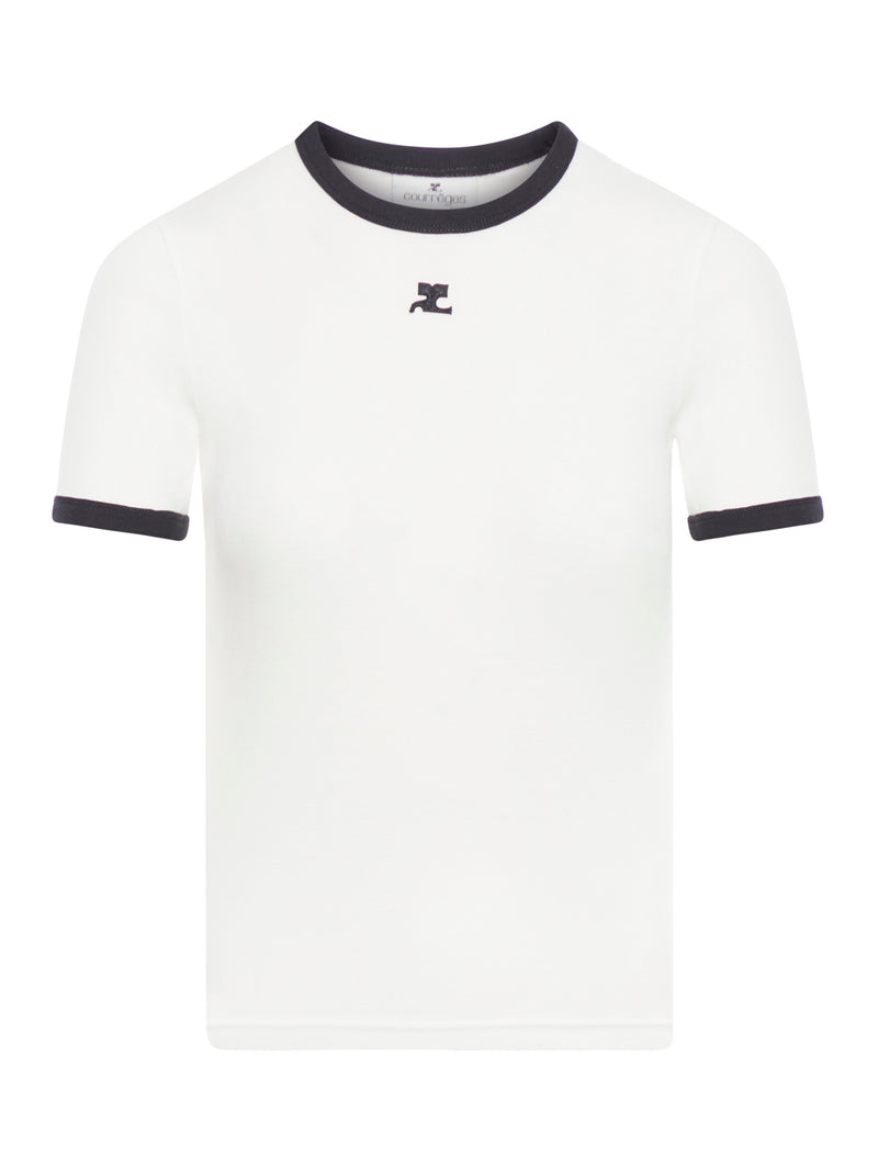 TISHIRT IN COTONE CON PROFILI A CONTRASTO